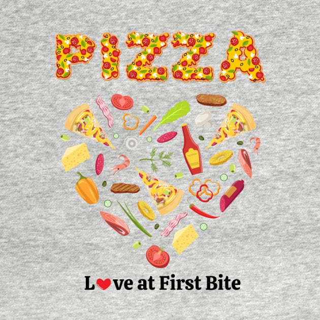 pizza is my valentine! Pizza Addicted, Vegetables, Mushroom, Tomato, Onion, Bell Pepper Unique Set Designs Value Pack by IlanaArt